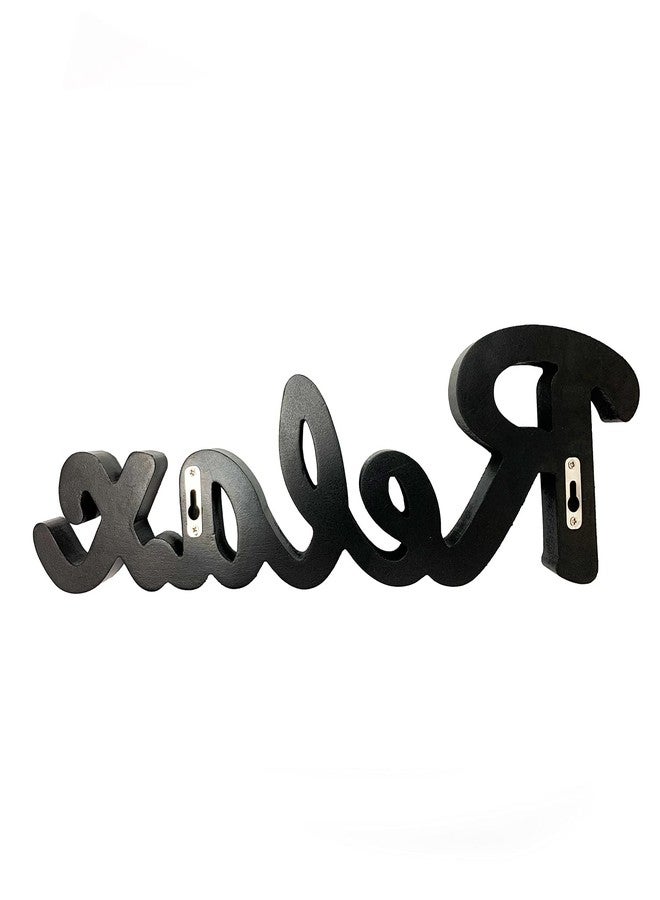 GAPLUM Black Hanging Wooden Relax Cut-Out Block Letters Wall Sign Free Standing Tabletop Words Sign - Image 3